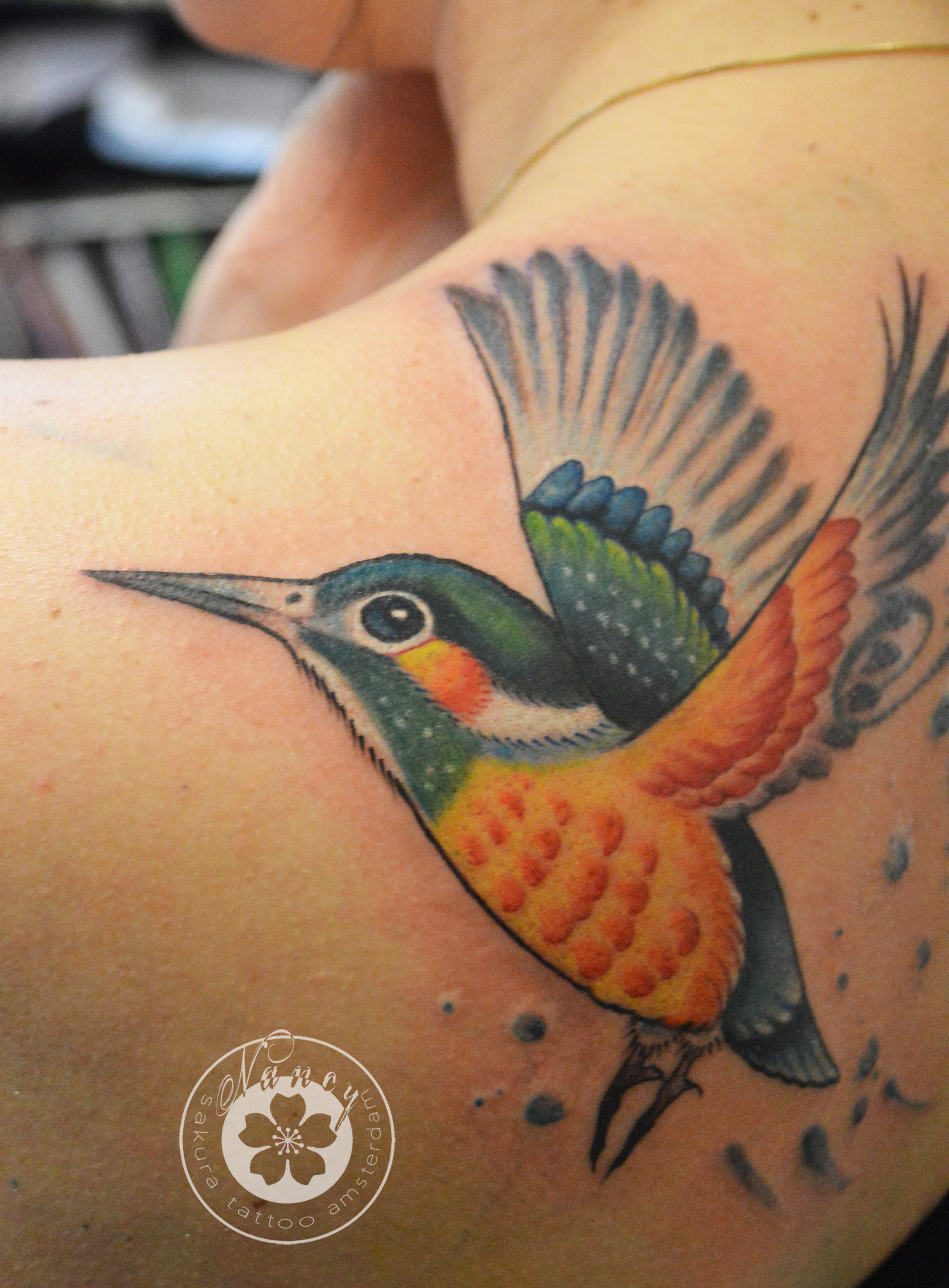 Cosmic bird tattoo by David Côté - Tattoogrid.net